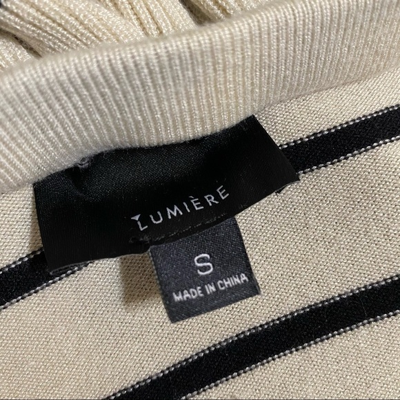 Lumiere Ruffled Collar Off Shoulder Stripped Long Sleeve Top Size Small - Picture 6 of 8